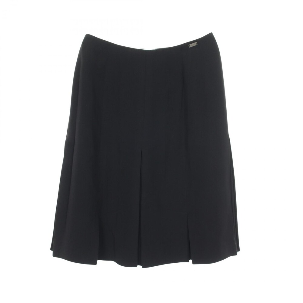 Chanel Logo Box Pleated Skirt Silk #297090C44B